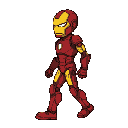 draw me iron man in walking position from side view