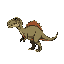  side view   old  dinosaur animal black background  for 2d platform games