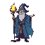 "pixel art character, fantasy style  a mystical wizard with a flowing robe and glowing staff,magical aura around retro pixel aesthetic rpg gamlel lslprilte, vibrant colors 