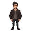 a man with a leather jacket