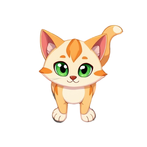 gato com pelos laranjas e azuis, olho verde.