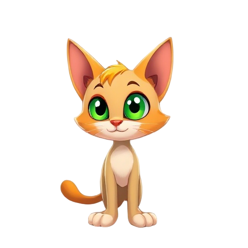 gato com pelos laranjas e azuis, olho verde.