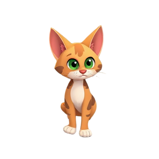 gato com pelos laranjas e azuis, olho verde.