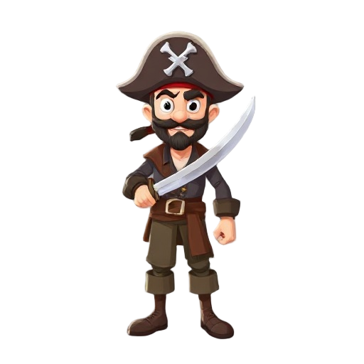 pirate holding a sword.