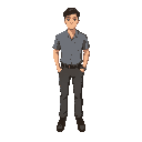 ordinary man in pants and simple shirt