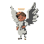 a human angel with features inspired brutalist architecture