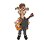 create a humam, 30 years old with a guitar on the back