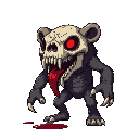 monster with a bear skull all of blood
