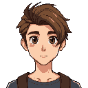 young man brown hair with right part