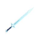 glowing energy sword materialized from light by a goddess. the sword has the shape of a blade but no traditional details, made entirely of radiant energy. the sword emits a soft glow and sparks of light, floating in mid-air."