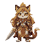 legendary feline warrior goddess anthropomorphic cat with golden 