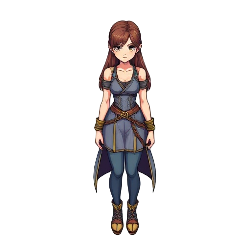 create an rpg-style character like those from super nintendo. create a beautiful woman inspired by the game final fantasy.