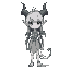 jrpg anime style, half dragon girl but almost human except horns on head, gray sky hair, green eyes, white skin