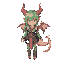 jrpg colorful anime style, half dragon girl but almost human except horns on head