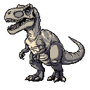 a t-rex, at eye level, horizontal to left, anatomy accurate