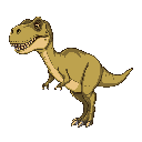 a t-rex, at eye level, horizontal to left, anatomy accurate
