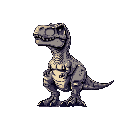 a t-rex, at eye level, horizontal to left, anatomy accurate