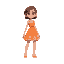 dress in a orange summer dress