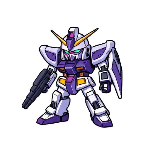 32 bit, pixel, sprite, purple, gundam, mech, zaku