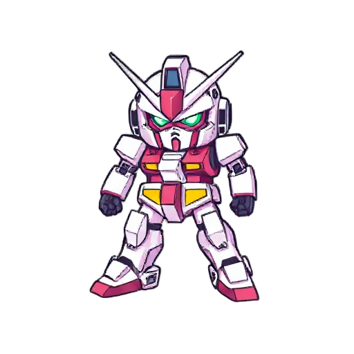 32 bit, pixel, pink, gundam, mech, zaku