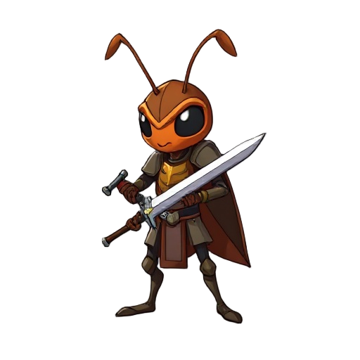 an ant knight with a sword
