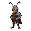 an ant knight with armor and helmet
