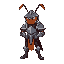 an ant knight with armor and helmet