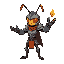 an ant knight with armor and helmet, stretching out his hand to control an object
