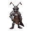 an ant knight with armor and helmet