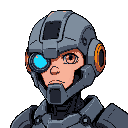 sci-fi cyborg, with artificial eye, he should resemble starcraft characters