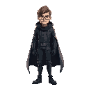 rogue, with cape, sci-fi, with glasses, male, long hair