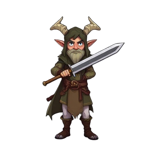 a rogue druid holding a sword