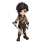 a young boy, black long hair, handle sword