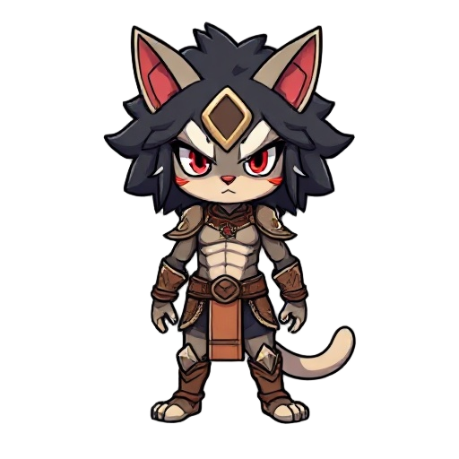 pixel-art-cabelo-escuro-afro-curto-orelhas-de-gato-neko-armadura-cavaleiros-do-zodiaco-masami-kurumada-style-evil-pose