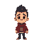  faça um personagem todo na branca, sem rosto. no estilo palito