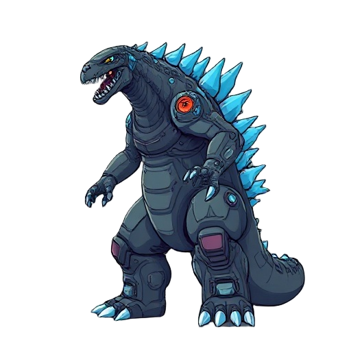 a monster kaiju like inspired godzilla with high technology in their body.