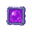 a square-shaped core with a purple liquid sphere of antimatter in the center.