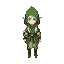woman elf, white hair and green hood 