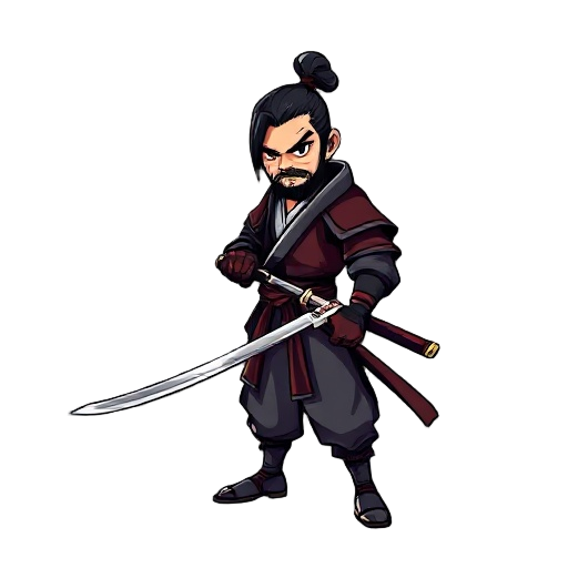 a man with katana