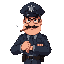 policeman with cigar