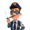 policeman with cigar