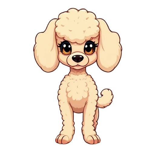 "um personagem estilizado no formato de inseto humanoide inspirado em uma mariposa poodle. ele tem corpo fofo e peludo em tons de bege e creme, com camadas de pelos que lembram penugem macia. sua cabeça é arredondada, com olhos grandes, pretos e sem pupil