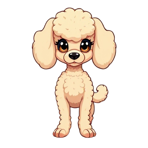 "um personagem estilizado no formato de inseto humanoide inspirado em uma mariposa poodle. ele tem corpo fofo e peludo em tons de bege e creme, com camadas de pelos que lembram penugem macia. sua cabeça é arredondada, com olhos grandes, pretos e sem pupil