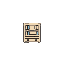pixel art, ((front view)), seen from above, black outline, single bookshelf furniture sprite, symmetry, limited colors, pale tone, lo-fi, single, tiny, minimal, small, simple, white background,
