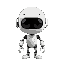 marvin is a robot with a smooth white body, a disproportionately large spherical head, and relatively small limbs. its design is minimalistic, with an emphasis on large eyes, melancholic look