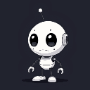 marvin is a robot with a smooth white body, a disproportionately large spherical head, and relatively small limbs. its design is minimalistic, with an emphasis on large eyes, melancholic look 