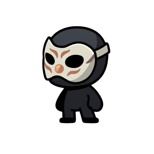 a simple shadow character a unique mask small sprite