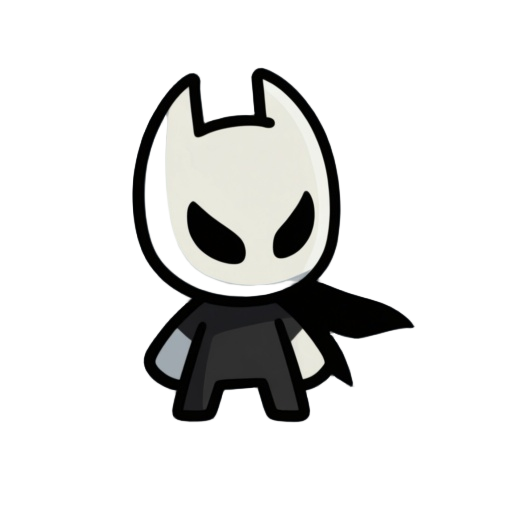 a simple shadow character a unique mask small sprite like hollow knight inspired