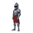 the knight, chain mail, without a face, turn the body to the side