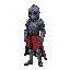 the knight, chain mail, without a face, turn the body to the side